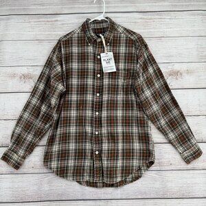 Vintage Ralph Lauren Jeans Co. Plaid‎ Button Down Flannel Shirt Men's S Green